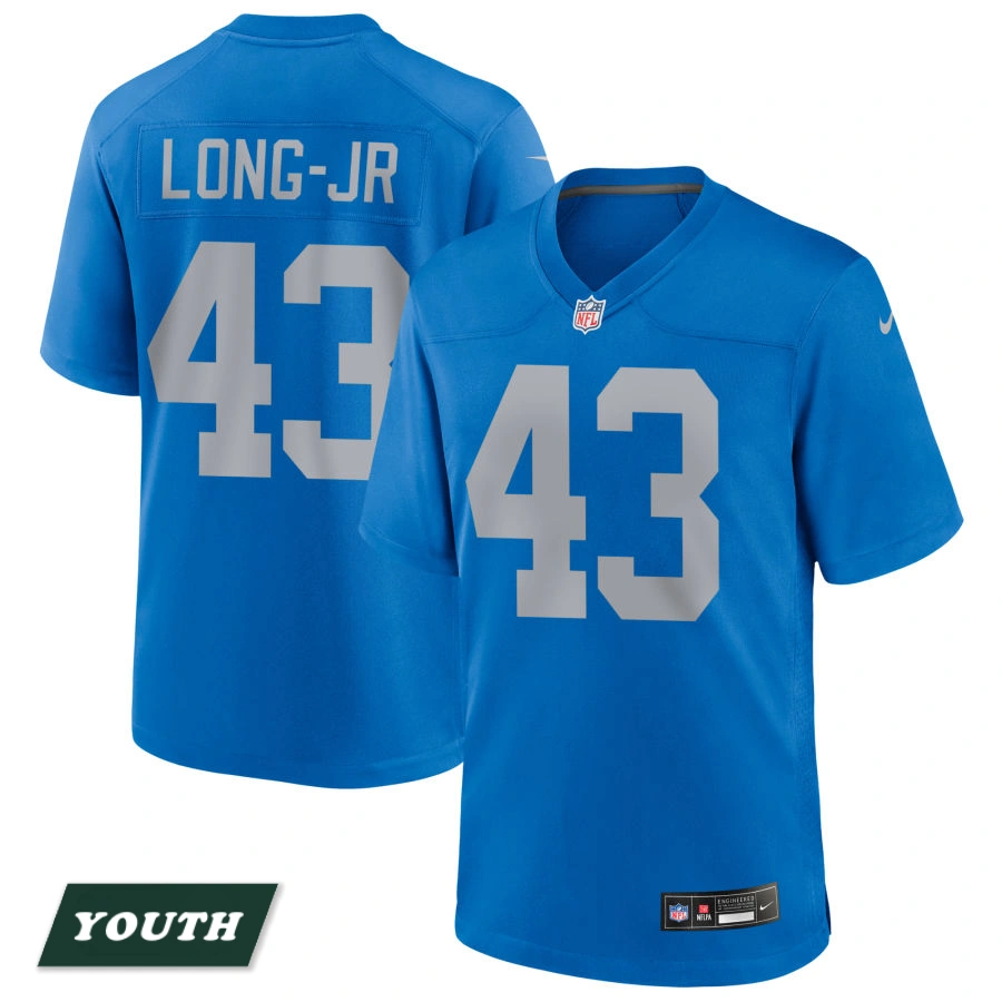 Youth Detroit Lions Blue Alternate #43 David Long Jr Game Jersey Youth Detroit Lions Blue Alternate #43 David Long Jr Game Jersey